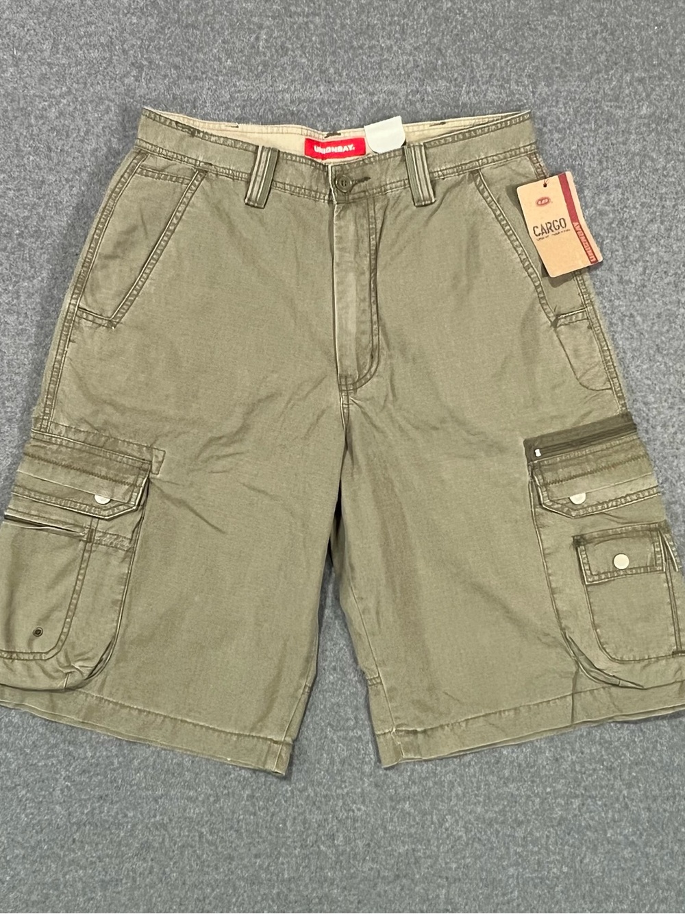 Y2K Union Bay Cargo Shorts Size 33 Utility Paratrooper Gorpcore Grunge Skater